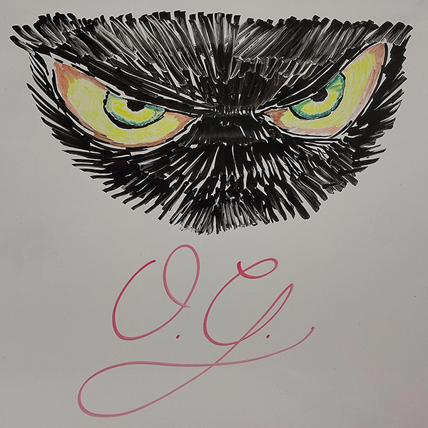 Opera Ghost Eyes on Whiteboard by Liz Lorena